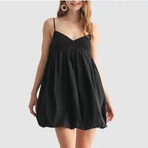 XS All in Favor Elegant Black Textured mini Dress